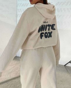 Tracksuit White Designer Fox Hoodie stelt twee 2 -delige set dames heren kleding sportieve lange mouwen pullover pullover capuchon tracksuits lente herfst winter sma 255es