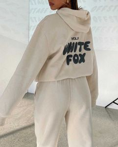 Tracksuit Witte ontwerper Fox Hoodie Sets Twee 2 -delige set Women Mens Clothing Sporty lange mouwen pullover Hooded tracksuits Spring Herfst Winter SMA
