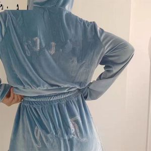 Chándal para mujer Pantalones de dos piezas Chándal jugoso Diseñador Conjunto de terciopelo Traje de mujer Conjunto de pista Traje Terciopelo Manga larga Gris Cremallera Coture Sudaderas deportivas Casual L6