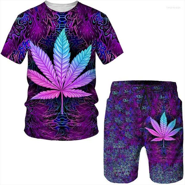 Chándales de verano 2022, camisetas con estampado 3D de plantas venenosas para hombre, conjunto de pantalones cortos, ropa deportiva para hombre, chándal de manga corta para hombre