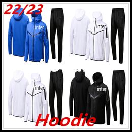 Tracksuits 22-23 Nieuwe Inter Men Adult Kit lange mouwen voetbaljack hoodie uniformen tracksuits jerseys voetbal jas training shirt suit kits 2022-2023