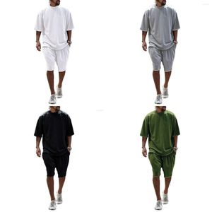 Tracksuit Men's Summer Man Tiptifit Cotton T-shirt et shorts à manches courtes en vrac Kit de sport décontracté surdimension