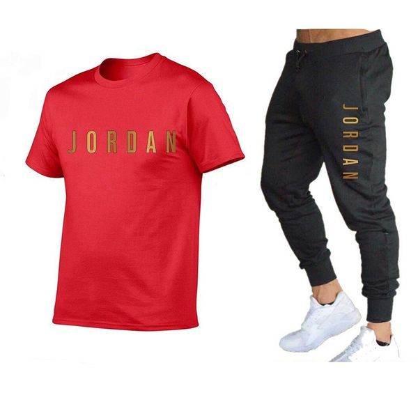 Chándales Chándales para hombres 2022 Nueva ropa deportiva para hombres + Pantalones Camiseta casual de 2 piezas Ropa de baloncesto Dunk Sudadera Traje de marca en primavera