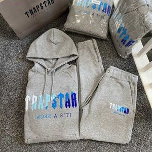 Chándales Trapstar para hombre, conjunto de sudadera con capucha, bordado de toalla, sudaderas con capucha de lana de invierno, chándal