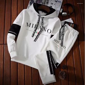 Survêtements hommes Milano lettres imprimer sweat ensemble sweats à capuche pantalons de survêtement survêtement 2 pièces tenues survêtement costume mâle pull de luxe