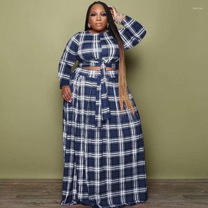 Tracksuits Plus size Grootte geruite shirt met lange mouwen en broek sexy losse outfit herfst vrouwen tweedelig sets vrouwelijke mode kledinggroothandel