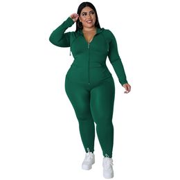 Survêtements Ps taille 3XL 4XL 5XL survêtements femmes deux pièces ensemble automne hiver vêtements à manches longues tenues veste à capuche et pantalon Fitness sweatsu