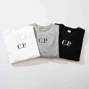 Survêtements Qualité Société Sweat-shirt CP Lens Poche latérale Design Lettre Imprimer Pull Lâche Col Rond Pull Hommes et Femmes