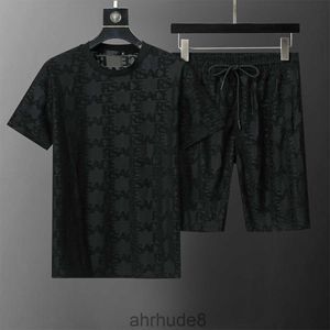 Survêtements d'été t-shirts + Shorts ensembles de vêtements avec lettres décontracté Streetwear tendance costumes hommes respirant t-shirts pantalons RLEC