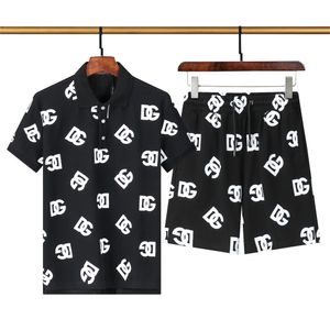 Trainingspakken Zomer T-shirts + Shorts Kledingsets met Letters Casual Streetwear Trend Suits Mannen Ademende T-stukken Broek A04