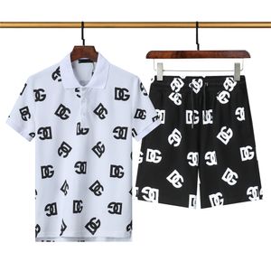 Trainingspakken Zomer T-shirts + Shorts Kledingsets met Letters Casual Streetwear Trend Suits Mannen Ademende T-stukken Broek A03