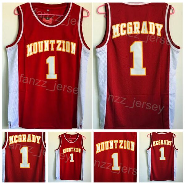 Tracy McGrady Jersey 1 Wildcats Mountzion High School Basketball Shirt College For Sport Fans University Equipo transpirable Color Rojo Algodón puro Cosido Hombres NCAA