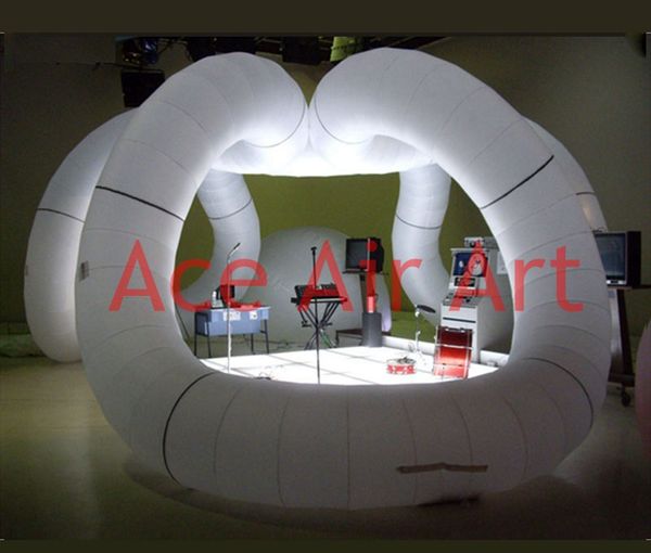 Équipement de salon commercial Grande tente gonflable en arc Architecture d'exposition gonflable exceptionnelle créative