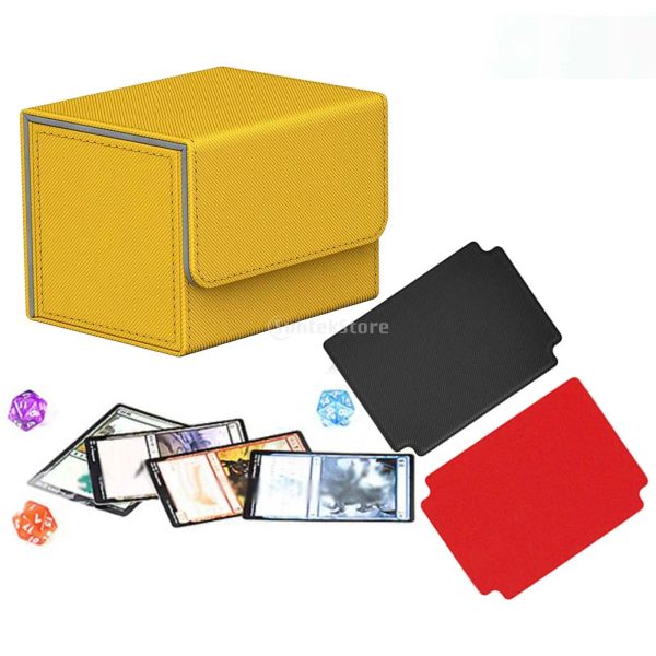 Carte à commerce Boîte de pont support de carte grande carte avec 2 diviseurs Collectible Game Card Case Protecteur Conteneur Contient 100 cartes