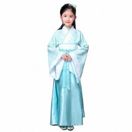 Traditionele Chinese Dans Kostuums voor Meisjes Oude Opera Tang-dynastie Han Ming Hanfu Dr Kind Kleding Volksdans Kinderen k0vn #