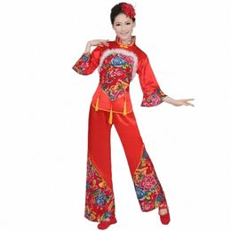Danse folklorique traditionnelle chinoise pour femme natal s fan danse vêtements yangko dr femmes yangge vêtements 62p9 #
