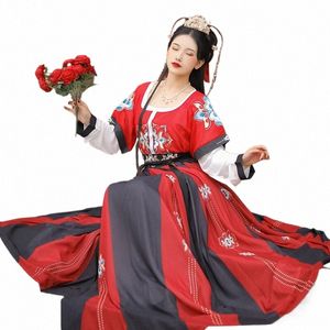 Costumes de danse de broderie traditionnelle Hanfu Femmes Fée Dr Chanteurs Stage Wear Festival Oriental Performance Vêtements DC4069 Z7CI #