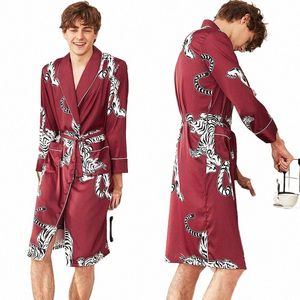Traditionnel japonais KIMONO Fi YUKATA Oriental or Drags motif peignoir été hommes glace soie Robes pyjamas vêtements de nuit Z12q #