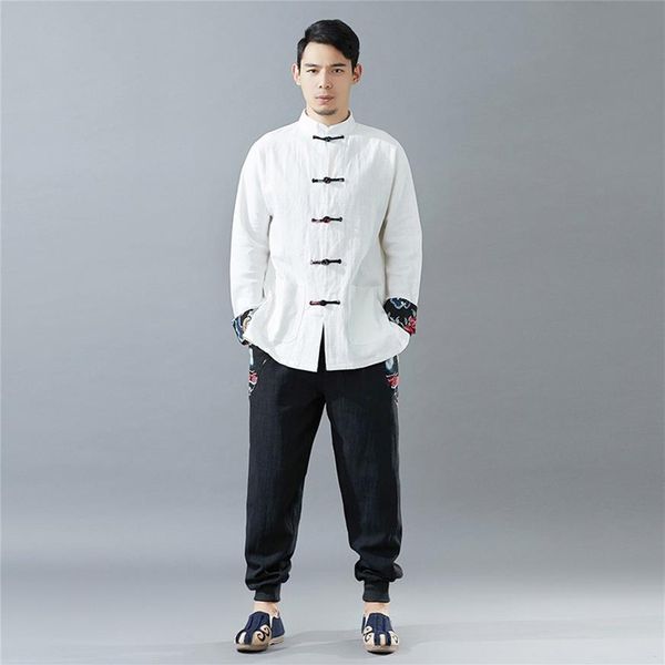 Ropa tradicional china para hombres Shanghai Tang Oriental ropa chaqueta china Kung Fu ropa masculina KK3106229q