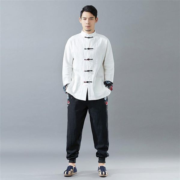 Ropa tradicional china para hombres Shanghai Tang Oriental ropa chaqueta china Kung Fu ropa masculina KK3106275q