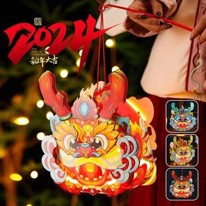 Lampe lanterne Dragon traditionnelle chinoise, décoration DIY, lumière lunaire, pendentifs pour Festival de printemps 2024, 240119
