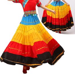 Vêtements traditionnels style national yi danse ancienne ethnique dancewear robe mongole folk jupe chinois 240412