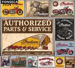 Signe traditionnel de Motor d'étain indien classique Vintage Motorcycle Club Garage Art Decor Iron Plateaux de plaque Bar Cafe Metal Plaques2006532