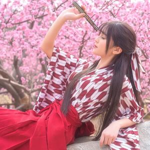 Traditioneel Japans kostuum Halloween anime cosplay uniform dames thema feestoutfit sexy sakura kimono fancy jurk