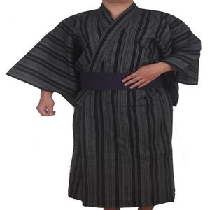 Kimono japonais traditionnel hommes Robe en coton Yukata hommes Robe de bain Kimono avec ceinture uniforme scène Performance samouraï Clothin2213
