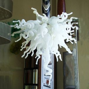 Traditionele hanglamp met de hand geblazen wit glas kroonluchter modern creatief restaurant hanglamp voor kledingwinkel bloemenwinkel 24 inches