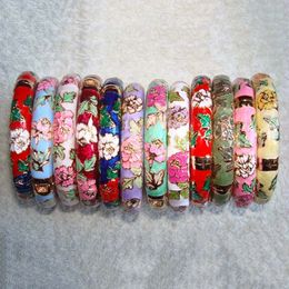 Traditionele pioenbloemen Chinese filigraan harde armband cloisonne email Split armbanden voor vrouwen accessoire mode sieraden 240510