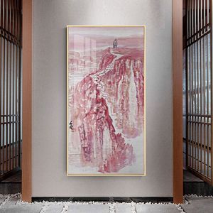 Traditonal Chinese Style Mountain et River Canvas Painting Hall pour le salon Office Affiche Impression Wall Art Picture Home Decor