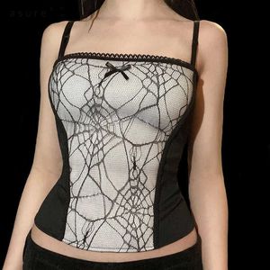 TRAF Crop Tops voor Meisjes Corset Camis Y2K Dames Gothic Kleding Vintage Esthetische Sexy Borst Bindmiddel Bra HY21091 210712