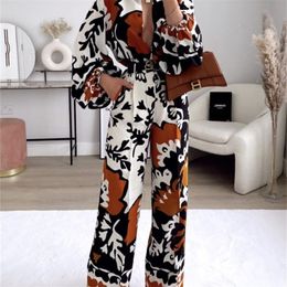 TRAF PRINT Wide Leg Pants vrouwen geplooid Mid Wasit Woman broek Vintage Office Baggy Pants for Women Streetwear Aesthetic Pants 220812