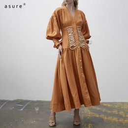 TRAF Summer Jurk Dameskleding Dames Casual Long Light Sundress Koreaanse Mode Bandage Sukienka Designer Toppies 50366 210712