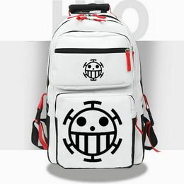 Trafalgar D Water Law Backpack One Piece Daypack Heart School Bag Cartoon Print Rucksack Casual Schoolbag Computerdagpakket