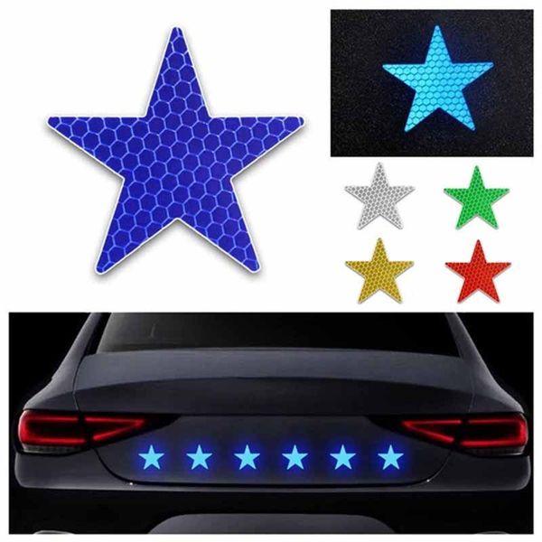 Semáforo Forma de estrella Reflector reflectante Etiqueta autoadhesiva Advertencia de seguridad Cinta de visibilidad para automóvil Camión Motocicleta Remolque Buzón