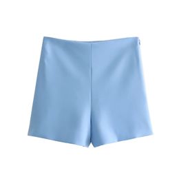 Trafhigh Shorts de taille pour les femmes Zipper Side Vintage Femme Short Pants mode 240407