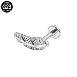 Tragus Piercing Labret Studs titanio cartílago labio oreja Sexy Clicker hojas diafragma hélice pendientes bisagra segmento joyería del cuerpo