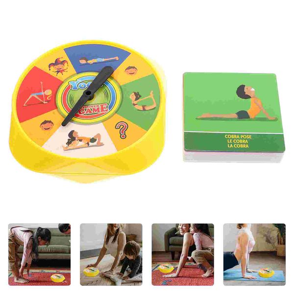 Train Toy Sports Card Game Family Yoga Table Interactive Table Pose 14x14x4cm Early Educational Parent-Child Paper Turnable Plate