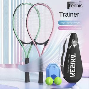 Entraîneur débutant mâle et femelle adultes enfants avec ligne rebond raquette de Tennis simple costume 240124