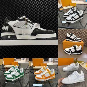 Entrenador de lujo Louisely Designer Zapatillas de deporte Marca de moda Hombres Zapatos de diseñador Zapatillas de deporte con bordado de cuero genuino Clásico Viutonly Vittonly Tamaño de alta calidad 36-44