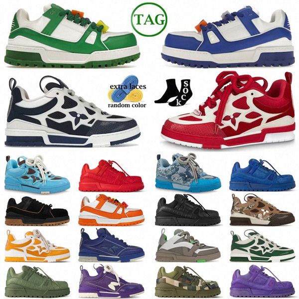 Trainer maxi Skate Sneaker Vert Bleu Marine Blanc Rouge Beige Marine Noir Orange Marron Peau de Serpent Daim Gris Damoflage Damier Kaki Jaune Violet Chaussures Casual