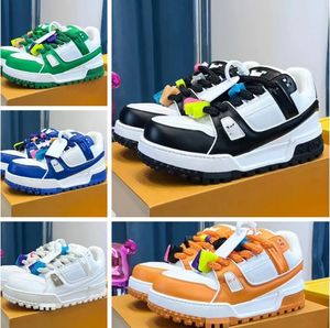 Formateur Maxi Sneaker Designer Hommes Femmes Casual Chaussures Multicolore Jet d'encre Semelle épaisse Chaussure de formation surélevée Denim Modèle Caoutchouc Toile Cuir