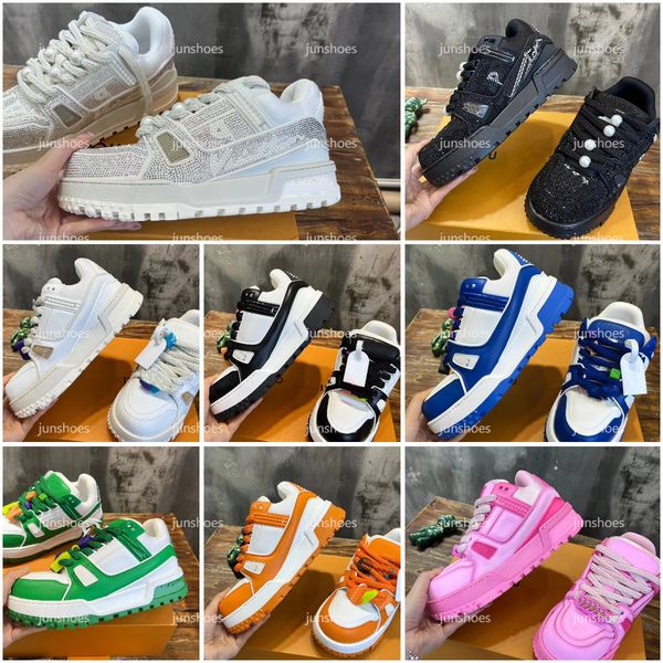 Formateur Maxi Sneaker Designer Chaussures Mode Femmes Casual Pain Chaussures de luxe en cuir de veau Semelle en caoutchouc Plate-forme Sneaker Couple style Chaussures de skateboard 35-45