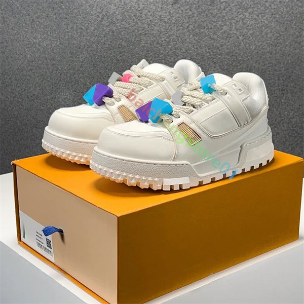 Trainer Maxi Sneaker Designer Chaussures Men Femmes Multicolor INK INKET Classic Sole épaisse semelle élevée Shoe Denim motif en caoutchouc Canvas Cuir Taille US4-12 K4