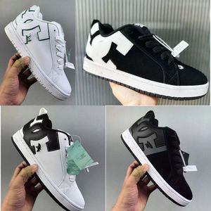 Entrenador moderno versátil mocasines diseñador DC Court Grafik Black White Green Low Top Sneakers