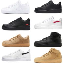 Trainers 1 1s 07 One Klassieke sportschoenen Heren Dames Skateboarden Triple High Outdoor Lage krachten Tennis Designer Wit Zwart Tarwe Airs Originele joggingsneakers S16