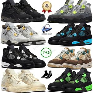 Baskets 4S Jumpman 4 Chaussure de basket-ball Designer Jaune Rose Rouge Bleu Thunder Année du Dragon Neon Pure Money Midnight Navy Hommes Femmes Grande Taille 13 Plate-forme