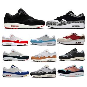 Baskets 87 Chaussures de course 1 Hommes Femmes Mode Patta Waves Blueprint Wabi Sabi Monarch Noise Aqua Maroon 87s Baroque Brown Saturn Gold Cave Stone 1s Baskets de sport